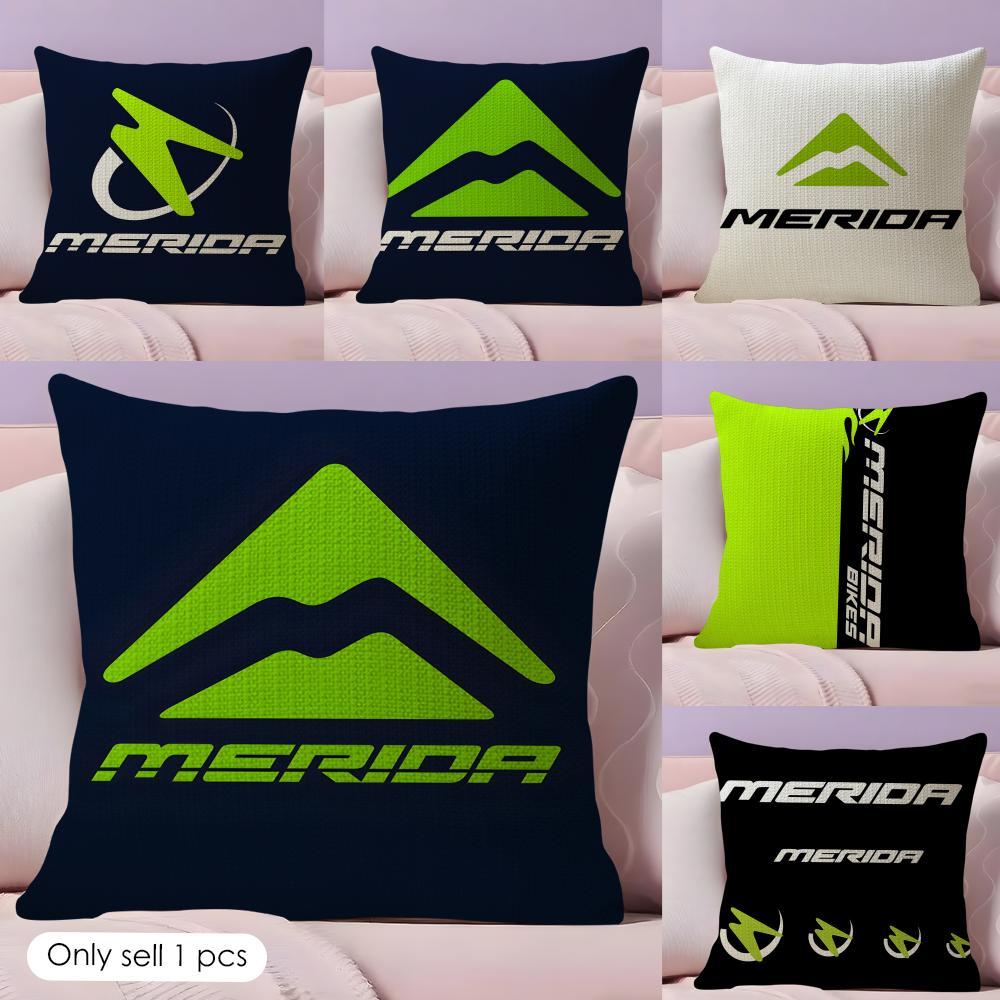 Fashion MMeridaS Bikes Cushion Cover Natural Linen Organic Fabric DoubleSided Printing Couch Pillow Covers Home Decor