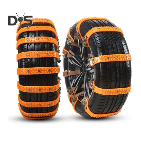 8Pcs Anti-Slip Tire Snow Chains Universal Car Snow Chains for SUVs Trucks Pickups Emergency Adjustable Tire Chain for Rain Snow Sand Mud