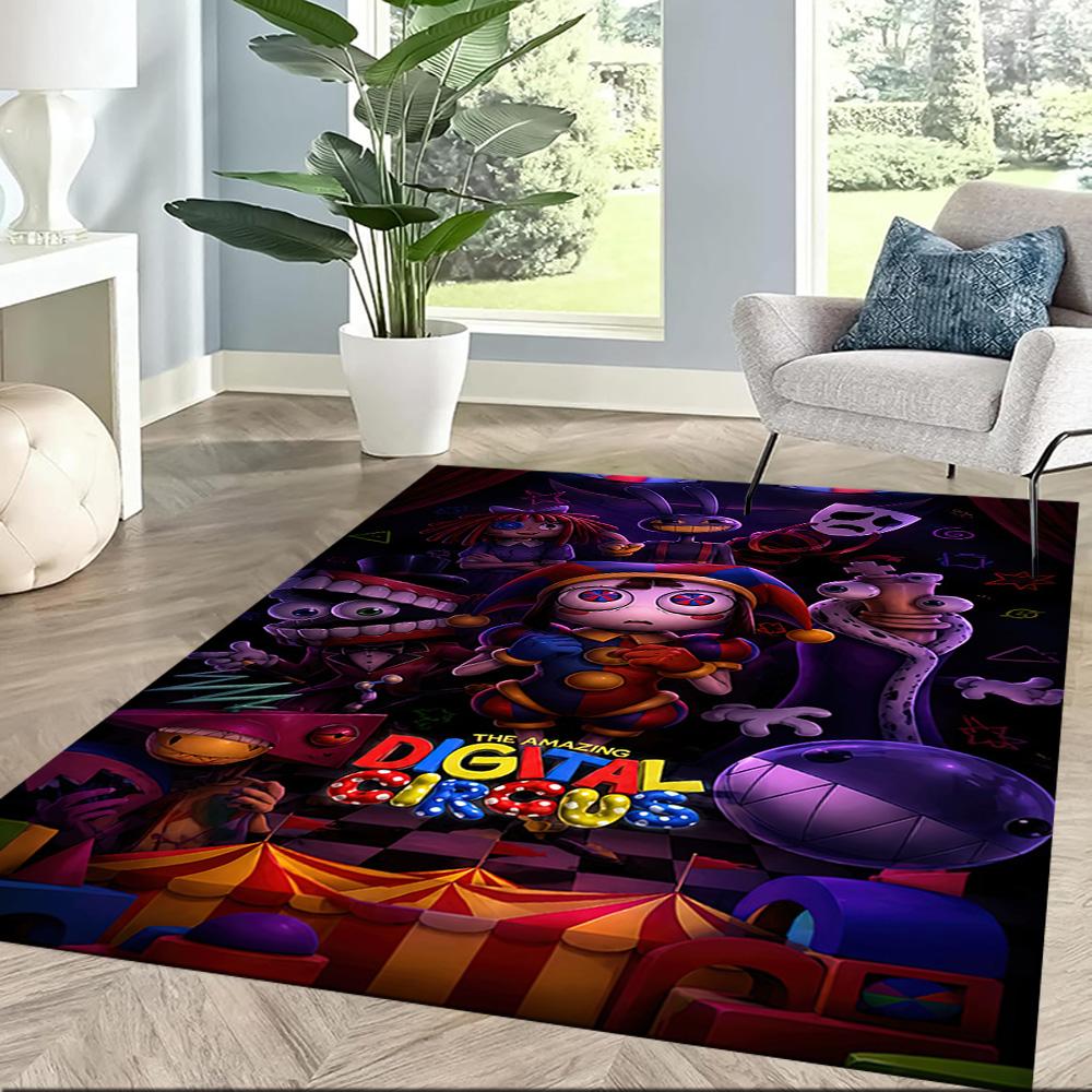 Digital Circus Carpet Design for Hallway Outdoor Dining Room Dormitory Anti-slip Rug Anime Office Decor Gift for Festivals
