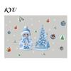 Transparent Winter Scene Decals Blue Girl Christmas Static Window Cling, Cute Snow Maiden Xmas Tree Festive Party Decorations Glass Sticker,