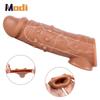 Realistic Penis Sleeve Extender Reusable Dildos Condom Delay Ejaculation Dick Enlargement Sex Toys for Men