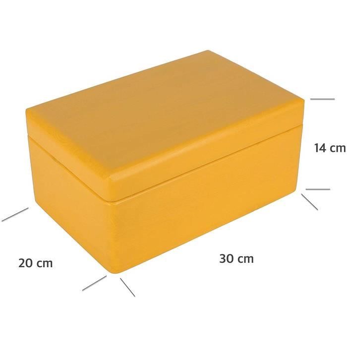 Деревянная коробка для хранения, которую можно декорировать, желтая, 30x20x14 см - Creative Deco