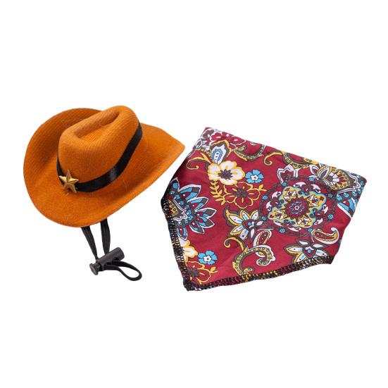 1 Set Cat Cowboy Cowboy Hat Costume Adjustable