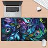 Metal Art Peacock Feather Xxl Desk Mat Nonslip Rubber Base Large Gaming Office Mouse Pad For Laptop Notebook