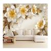 3D Стерео Золотые Цветы Обои Гостиная ТВ Диван Задняя Стена Фреска 3D Наклейка