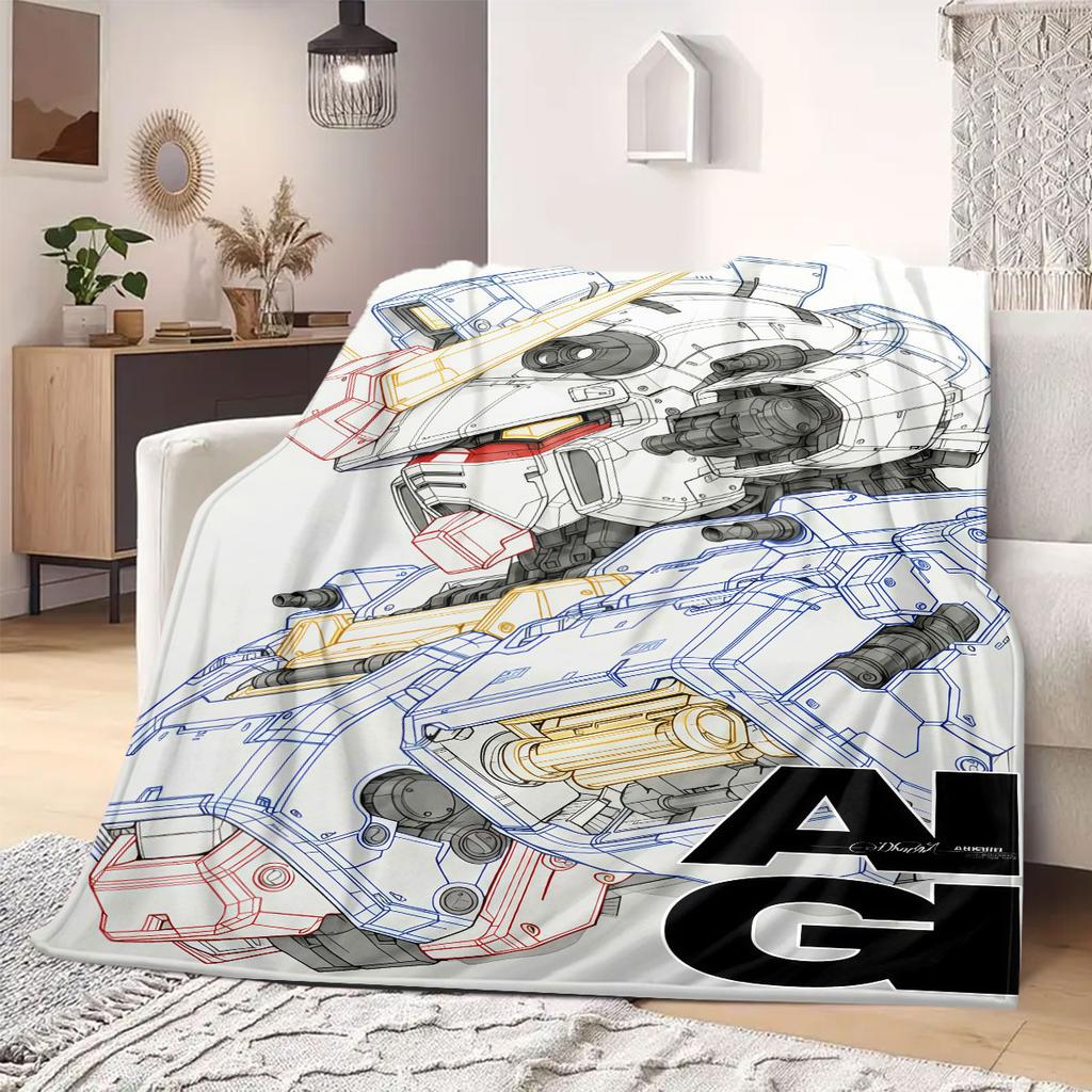 Newtype Gundam Pilot Flannel Blanket Warm,Comfortable,Suitable for Bedrooms,Sofas,Beds,Chairs,Picnics,Travel