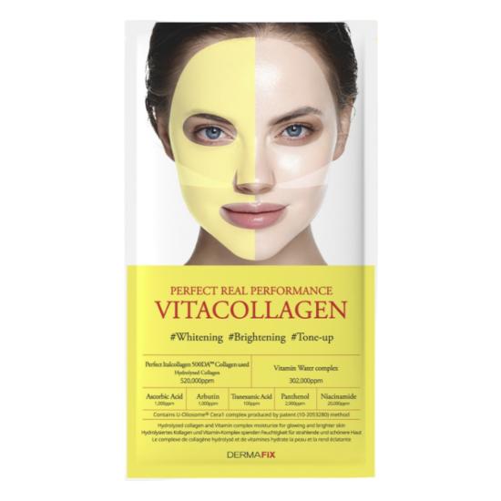 DERMAFIX Настоящая коллагеновая маска/4 типа/Укрепляющая, Успокаивающая, Осветляющая, Увлажняющая