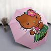 Hello Kitty Automatic Opening and Closing Parasol Compact Travel umbrella with 8 Ribs for Women and Men Ideal Birthday/Christmas Gift, Outdo