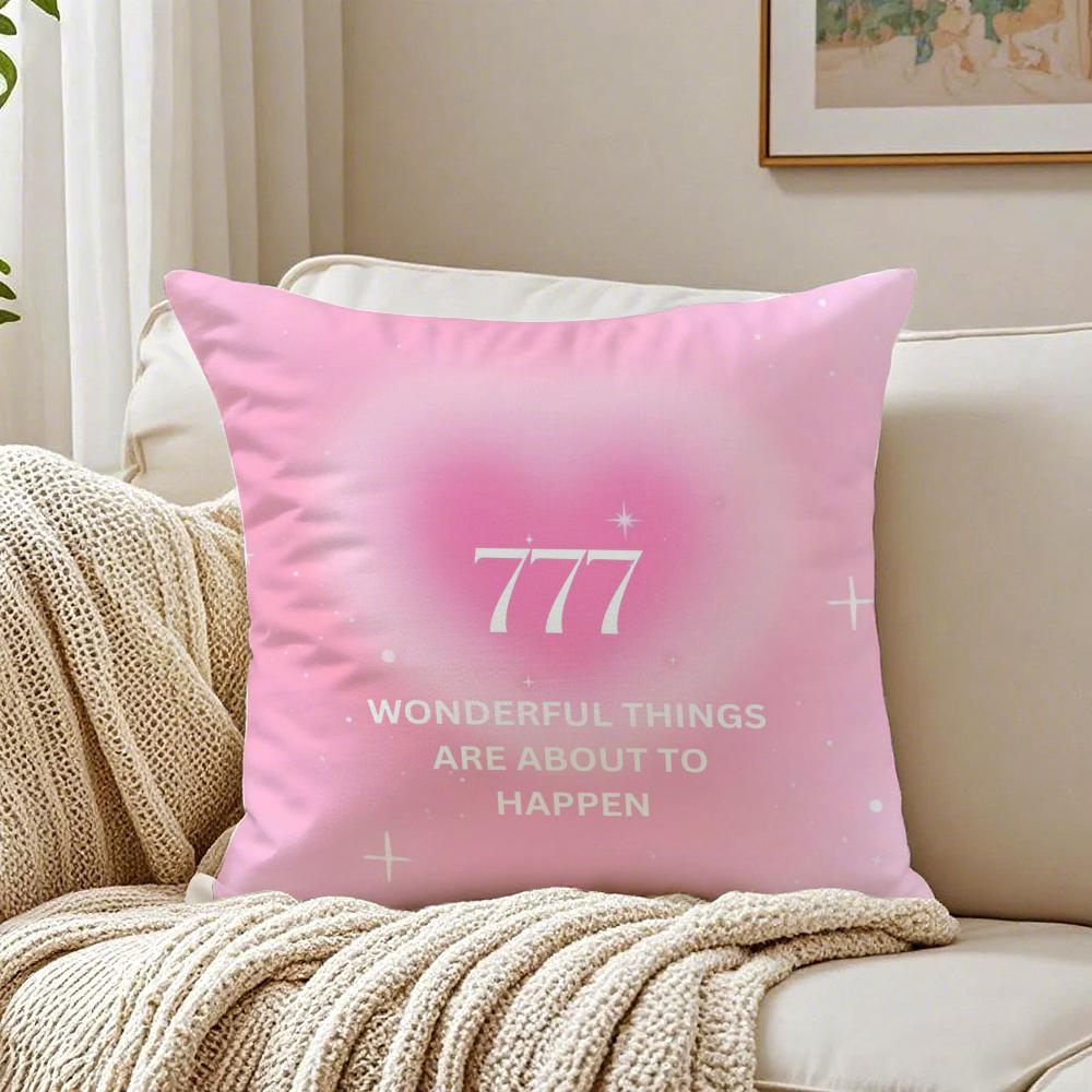 Fashion Pink Number Iucky 7 Cushion Cover Pillowcase Antidustmite living Room Sofa Decor Cushion Room