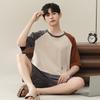 Two-Piece Summer Thin Modal Pajamas Men's Short-Sleeved Shorts Ice Silk Sense Homewear Suit Big Size  Sleepwear Lounge Set