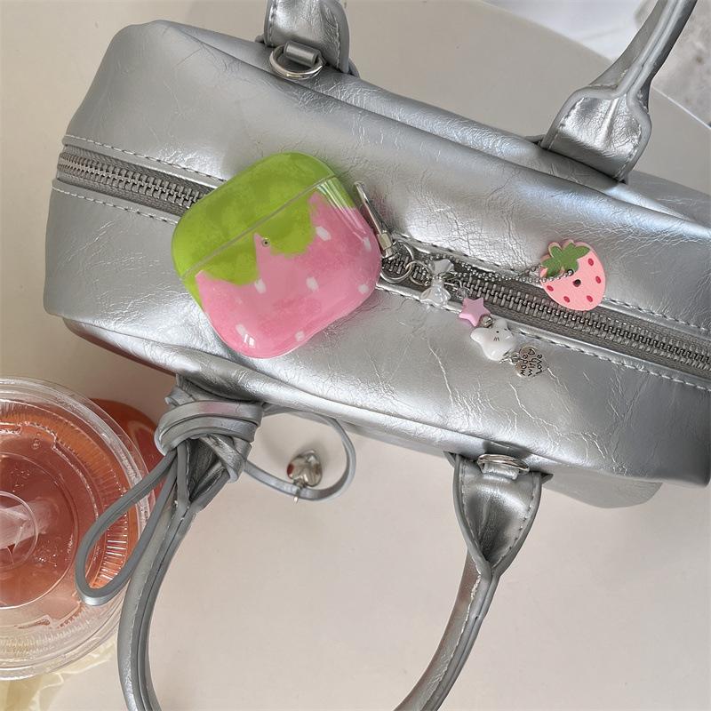 Сладкий розово-зеленый кулон-клубника чехол для наушников AirPods 1-го поколения для Bluetooth-гарнитуры Apple Pro1/1-го поколения