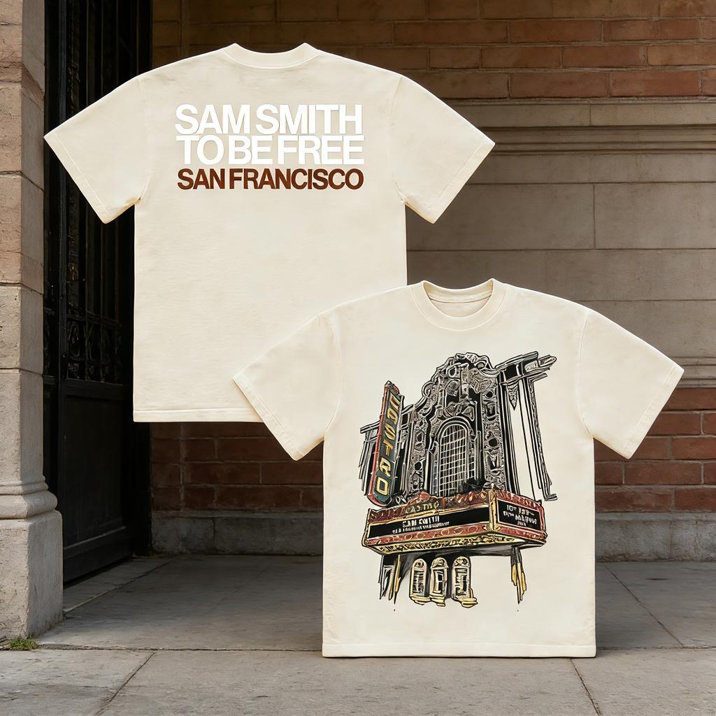 2026 Sam Smith To Be Free Tour At Castro Theatre San Francisco Memorable Tshirts with A Retro Style Y2k Ins