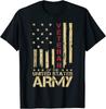 Patriotic U Army Veteran Red Line American Flag Vintage Unisex T-shirt