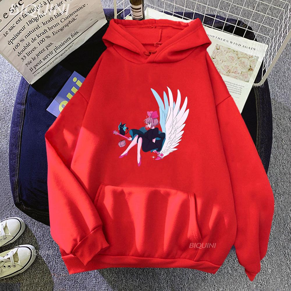 Сакура Киномото Волшебная служба доставки толстовки с длинным рукавом женские/мужские толстовки с героями мультфильмов зимние повседневные удобные пуловеры с капюшоном