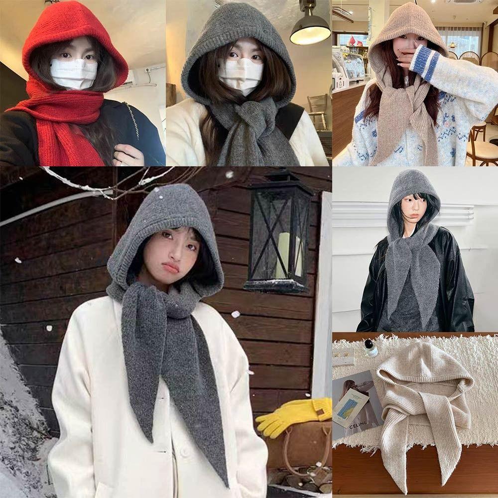One-Piece Winter Balaclava Thickened Neck Collar Korean Style Scarf Cap Outdoor Sports