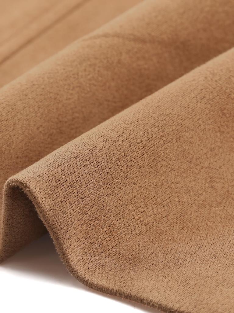 Allegra K Women's Faux Suede Blazer Jacket, Vintage Casual Button-Down Long Sleeve Blazer with Pockets, Brown, Size L