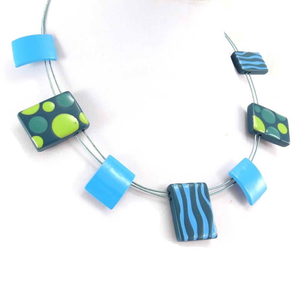NOA [K0158] - Blue 'Coloring' Designer Necklace