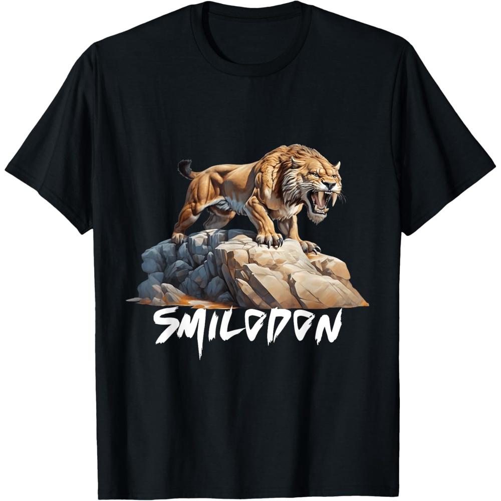 Smilodon Saber-Toothed Cat SaberTooth Tiger Design T-Shirt