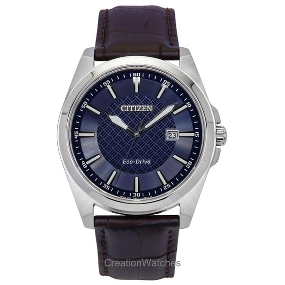 Citizen Eco-Drive кожаный ремешок синий циферблат BM7108-22L 100M мужские часы