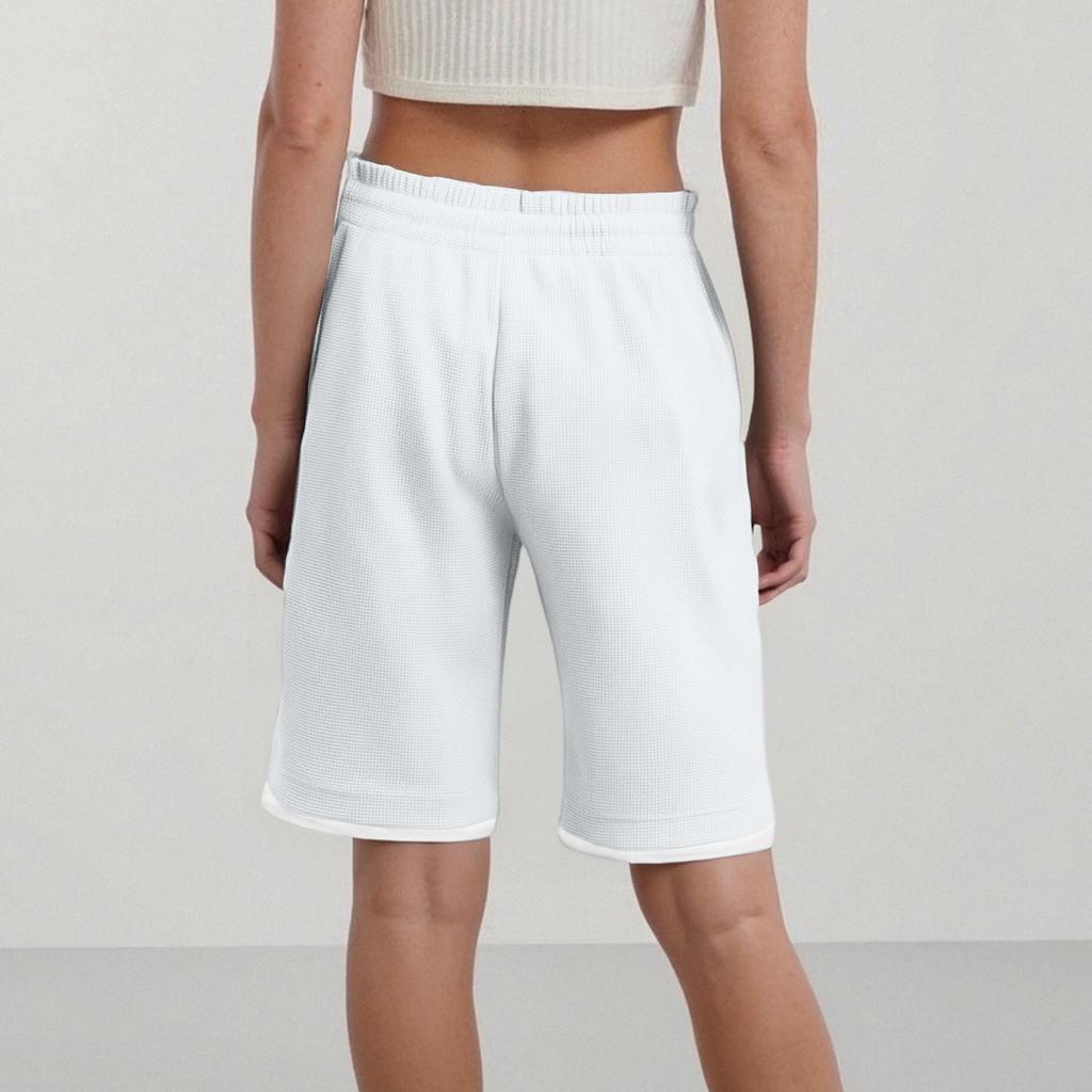 Женские спортивные шорты, повседневные свободные однотонные шорты с эластичной резинкой на талии