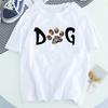 Women Dog Paw Print Short Sleeve Fashion Printed Summer Lady Womens Clothing Tops T-Shirt Shirt Tees Female T Shirt