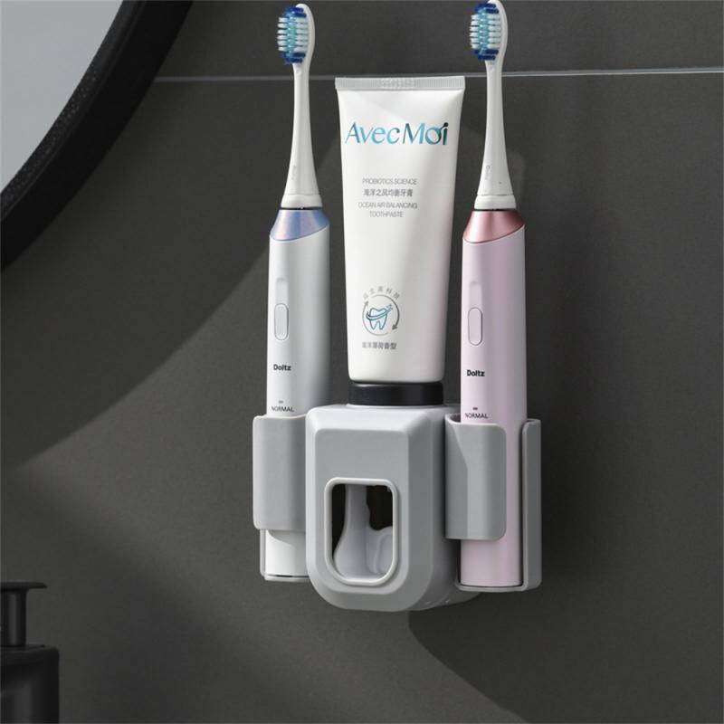 Automatic Toothpaste Dispenser Squeezers Toothpaste Tooth Dust-proof Toothbrush Holder Wall Mount Stand Bathroom Accessories