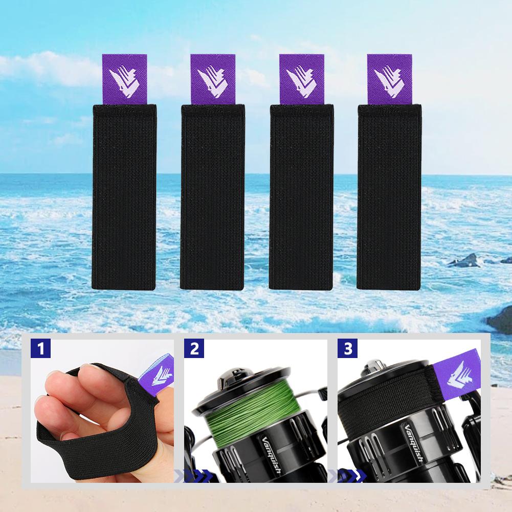 4Pcs Fishing Reel Spool Cover Elastic Fishing Reel Protector Belt Spinning Wheel Band Outdoor Fishing Tool