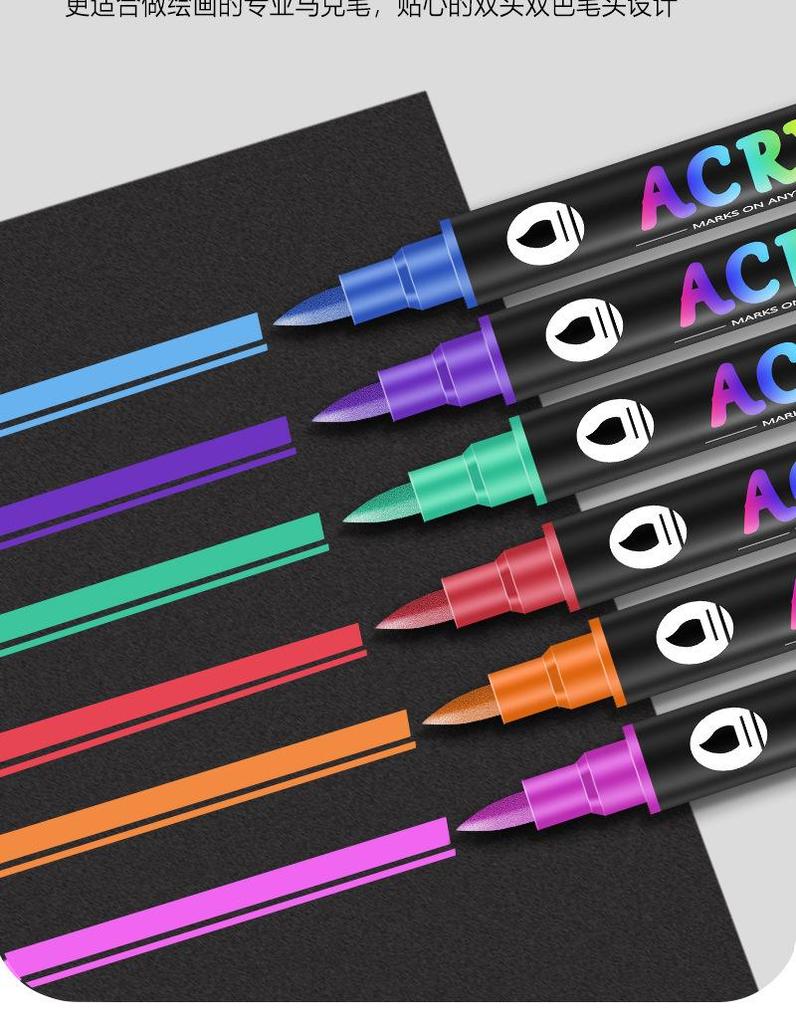 36-Color Dual-Tip Water-Based Acrylic Marker Set for DIY Graffiti