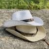 European and American Skull Dyed Belt Sequins Western Cowboy Hat Women's Spring and Summer Outdoor Travel Sunscreen Shade Straw Hat
