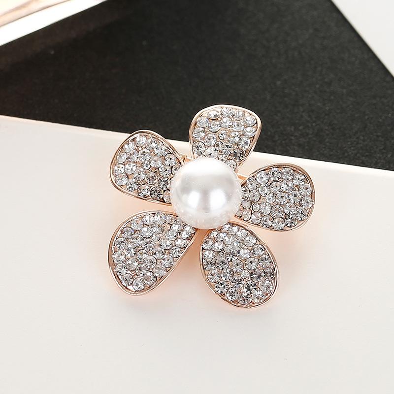 Высококлассная женская модная брошь с бриллиантами и жемчугом, с нежным ароматом и антибликовым аксессуаром-брошью