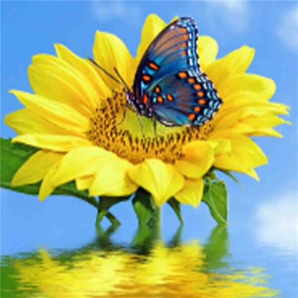 DIY Алмазная картина Цветок 5D Алмазная вышивка Крестом Лавандовая мозаика Фотографии Стена Art Craft Kit