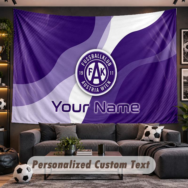 Austria Wien FC Personalized Tapestry Support Custom Name, Wall Art Home Decoration