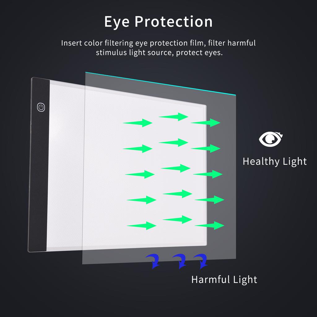 Световой планшет LED   3 мм  -Тонкая доска для рисования Копировальная доска Плавная регулировка яркости Питание от USB для художника Анимации Дизайна Эскизов Каллиграфии