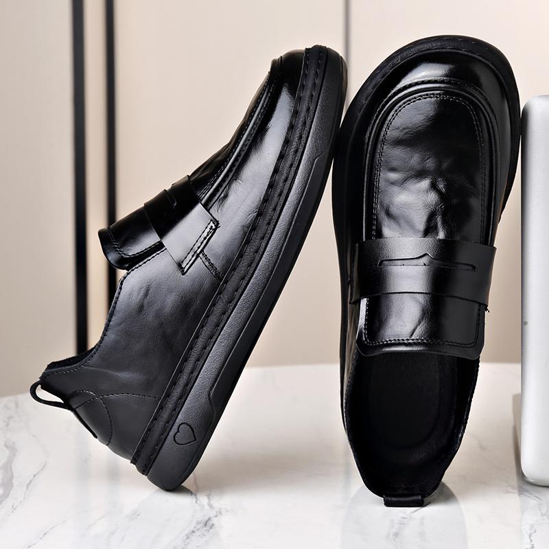 All-match Men Casual Loafers High Quality Leather Walking Shoes Luxury Brand Handmade Men's Business Flats Mens Slip On Shoes