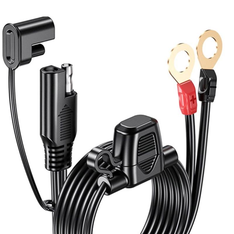 18AWG SAE Battery Connector Cable SAE to ORing Terminal Harness with 15A ProtectionFuse 2-Pin Quick Disconnect Plug