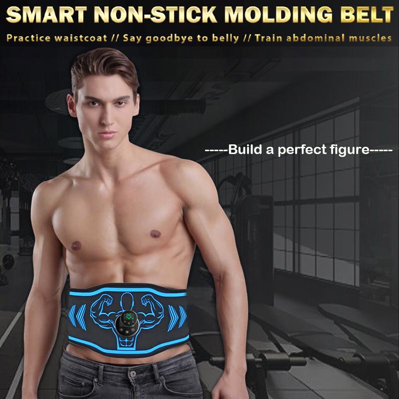 Abs Trainer Belt EMS Abdominal Muscle Stimulator Electric Toning Belts USB Waist Belly Weight Loss Home Gym Fitness Massager
