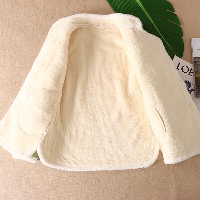 2025 Autumn Winter New Chinese Style Fashion Women Plush Cotton Coat Standing Neck Pan Button Coat Female Warm Jacket