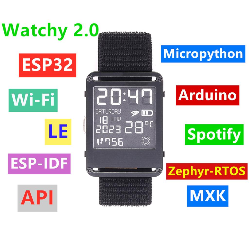 Умные часы ESP32 WIFI Bluetooth-совместимые Программируемые часы E Paper Watch С открытым исходным кодом аппаратного и программного обеспечения