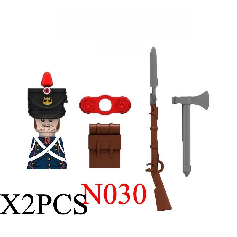 Средневековые солдаты Наполеоновских войн Фигурки Военные MOC Строительные блоки Рыцари Британские Французские Фузилеры Винтовки Оружие Детская игрушка B08