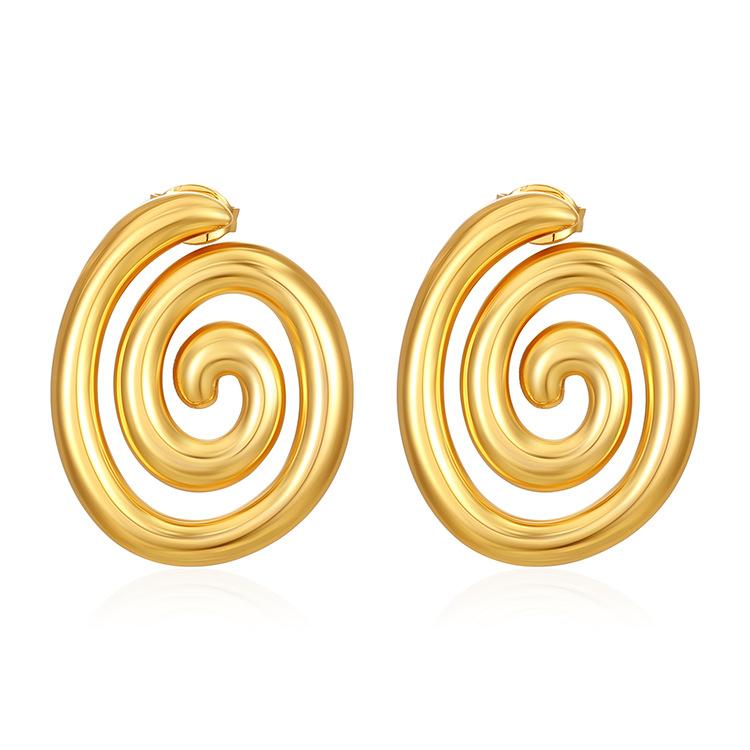 Trend 18K Gold Нержавеющая сталь Вращающиеся Серьги Нити Серьги Из Нержавеющей Стали Женские Серьги Ювелирные Изделия