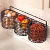 1/2/3 Сетчатый настенный кухонный органайзер Металлическая полка Кладовое хранение Чеснок Имбирь Подвесная проволочная корзина-держатель