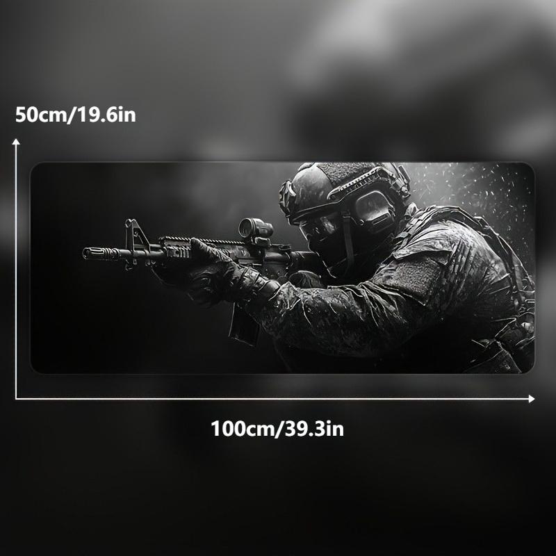 Большой XXL Тактический Игровой Коврик для Мыши - Дизайн 'Солдатское Искусство', Противоскользящая Резиновая Основа, Водонепроницаемый Настольный Коврик для PC Геймера, Работы и Офиса