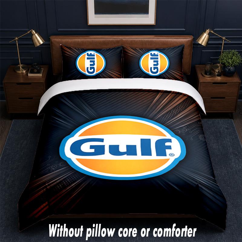 Gulf Design Bed Bedding Set 1 Duvet Cover + 2 Pillowcases Soft Breathable Household Bed Linens