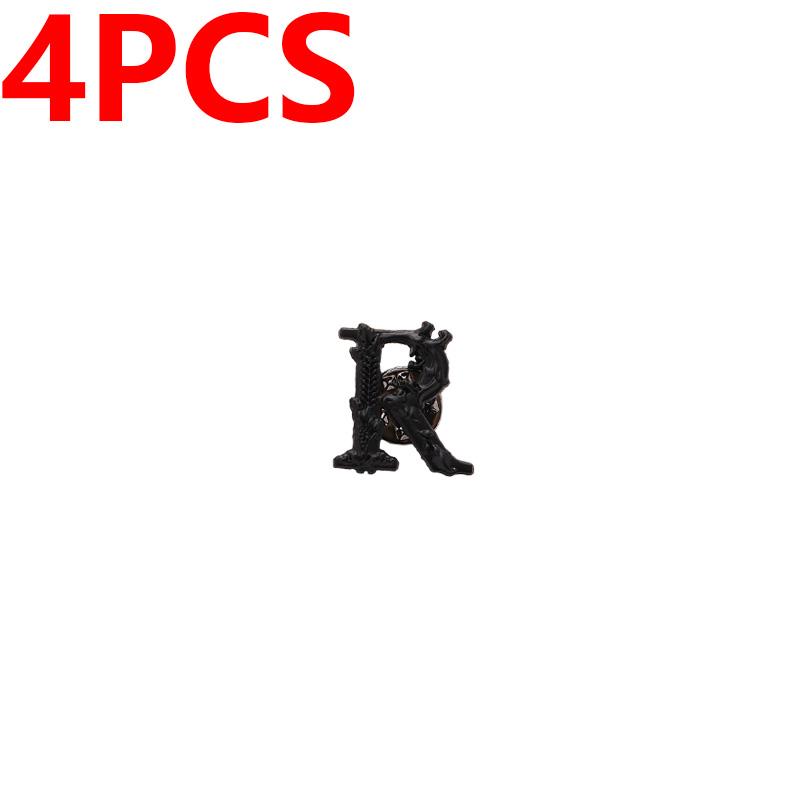 4 шт./компл., нерегулярная брошь с алфавитом R, элегантная модная мужская роскошная винтажная буквенная брошь на лацканах, броши, вечерние рубашки, пальто, ювелирные аксессуары, подарки