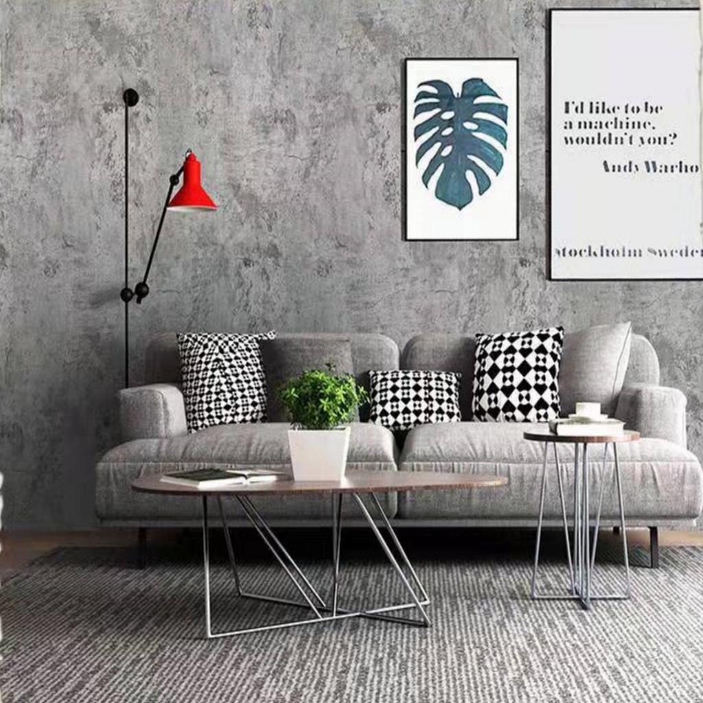 Промышленные цементно-серые ПВХ водонепроницаемые обои Декор для магазина одежды, гостиной Контактная бумага Виниловые самоклеящиеся наклейки на стену