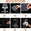Clear Acrylic Gaming Controller Stand Small Vertical Storage Smooth Surfaces Holds 2 Controllers Universal Fit for Game