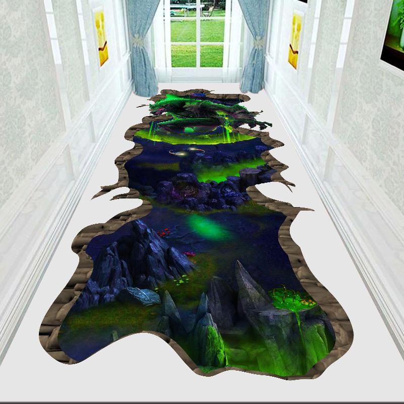 Ковер для гостиной с 3D пейзажным принтом, напольный коврик, фланелевая губка, большой коврик для ванной комнаты, декоративный коврик для спальни