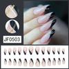 24pcs Nail Tips Fake Nials Press On Nails Glitter White Edge False Nails Long Almond French