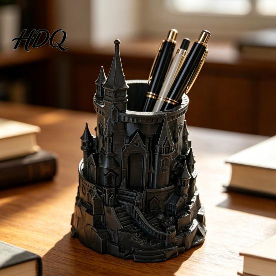 Фэнтезийный Декор для Стола Форма Замка Подставка для Ручек 3D Печатный Органайзер для Ручек
