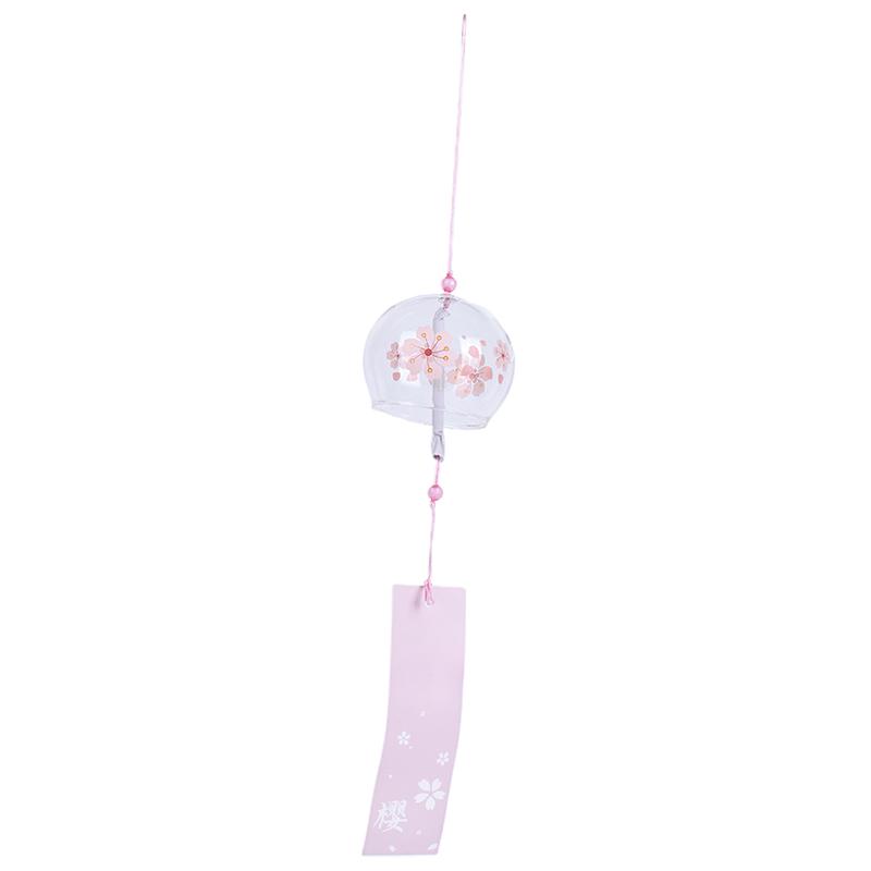 1Pc Glass Wind Chimes Hanging Craft Wind Bell Home Decors Sakura Pattern